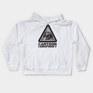 CARTOON CONSPIRACY BLACK Kids Hoodie